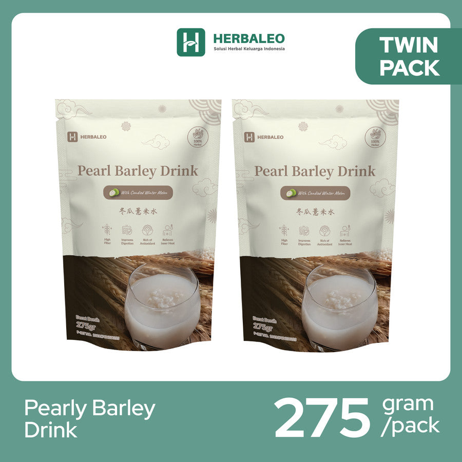 Herbaleo - Twinpack Herbaleo Minuman Pearl Barley 275 GR with Candied Winter Melon 100% Herbal