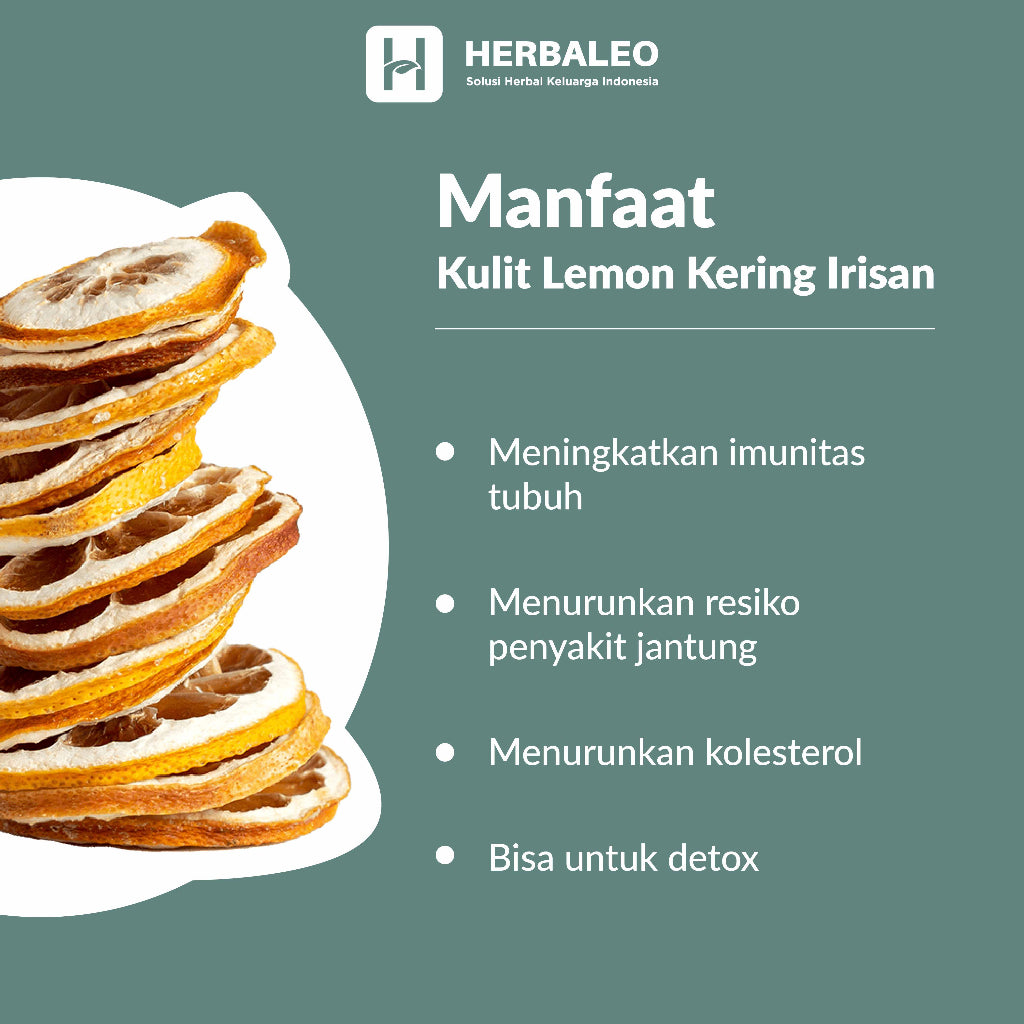 Herbaleo - Kulit Lemon Kering Irisan / Dried Lemon Slices 5gram