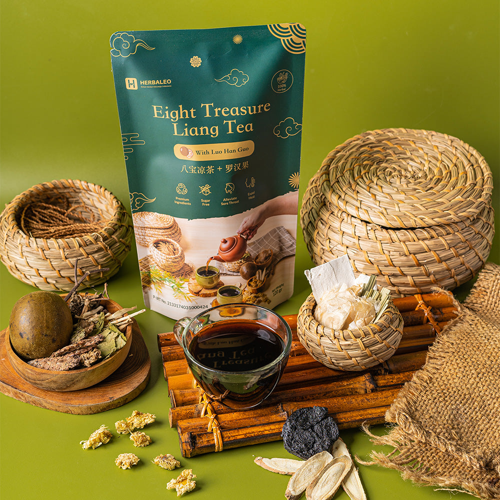 Herbaleo Teh Liang Eight Treasure 125 GR with Luo Han Guo