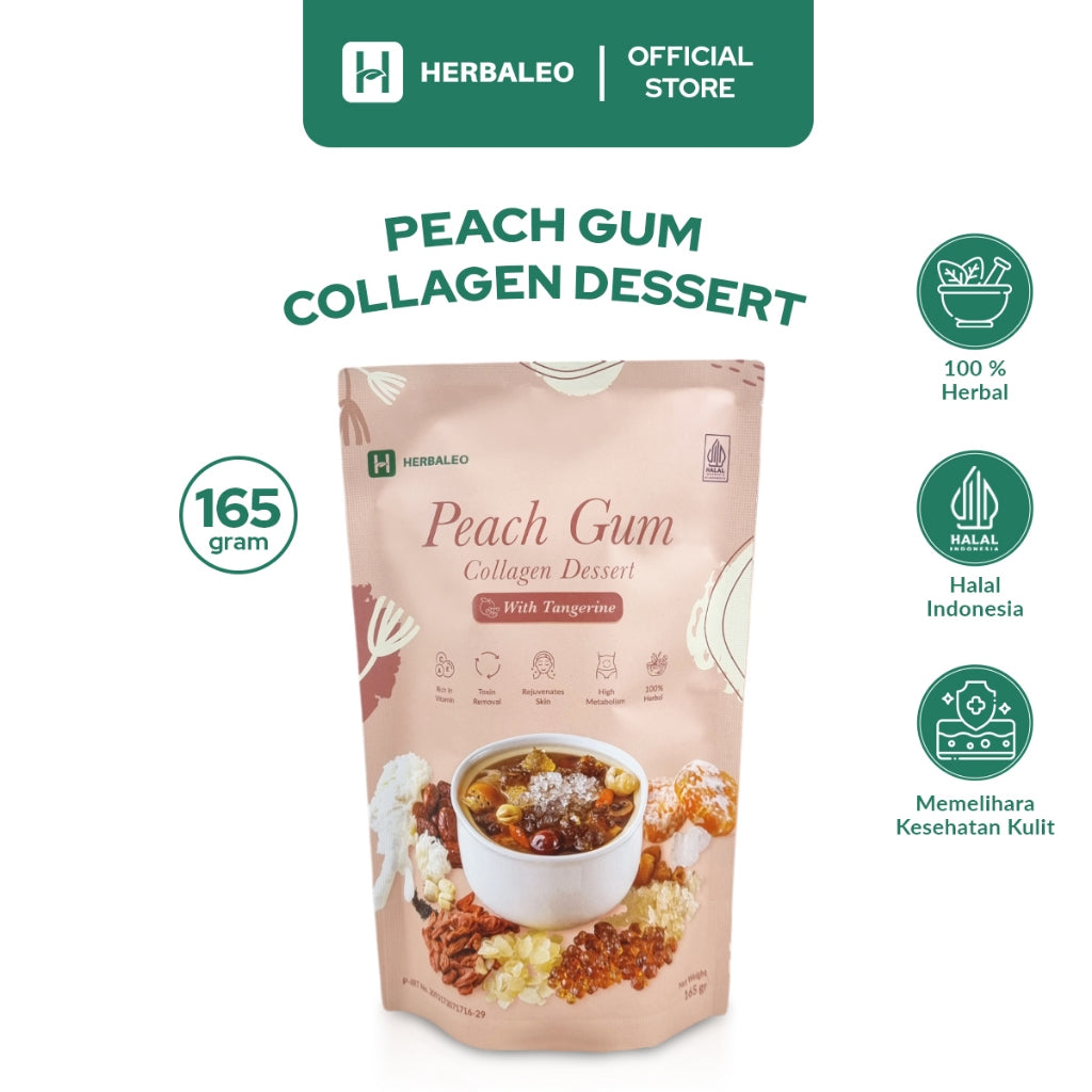 Dessert Kolagen Peach Gum dengan Jeruk Mandarin