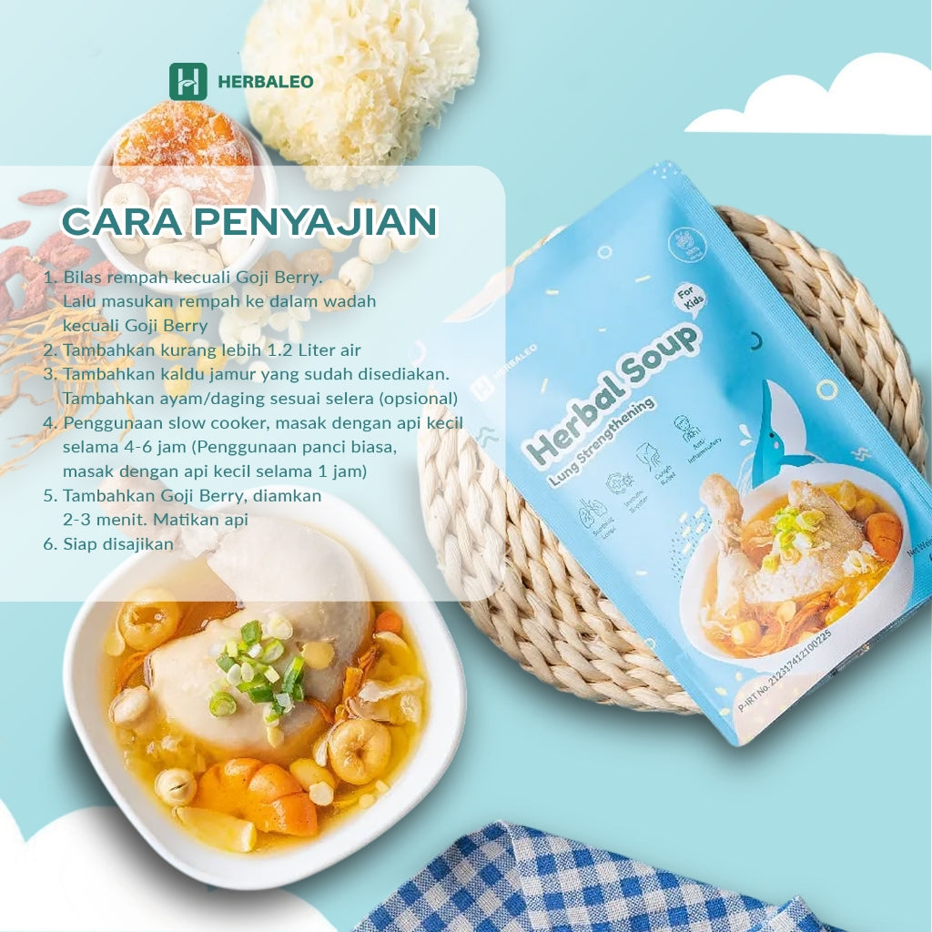 Herbaleo Sup Menjaga Paru Paru Anak 65 GR 100% Herbal Lung Strengthening Kesehatan