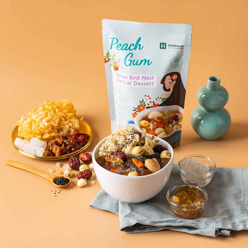 Herbaleo Peach Gum Snow Bird Nest Herbal Dessert 125 gr