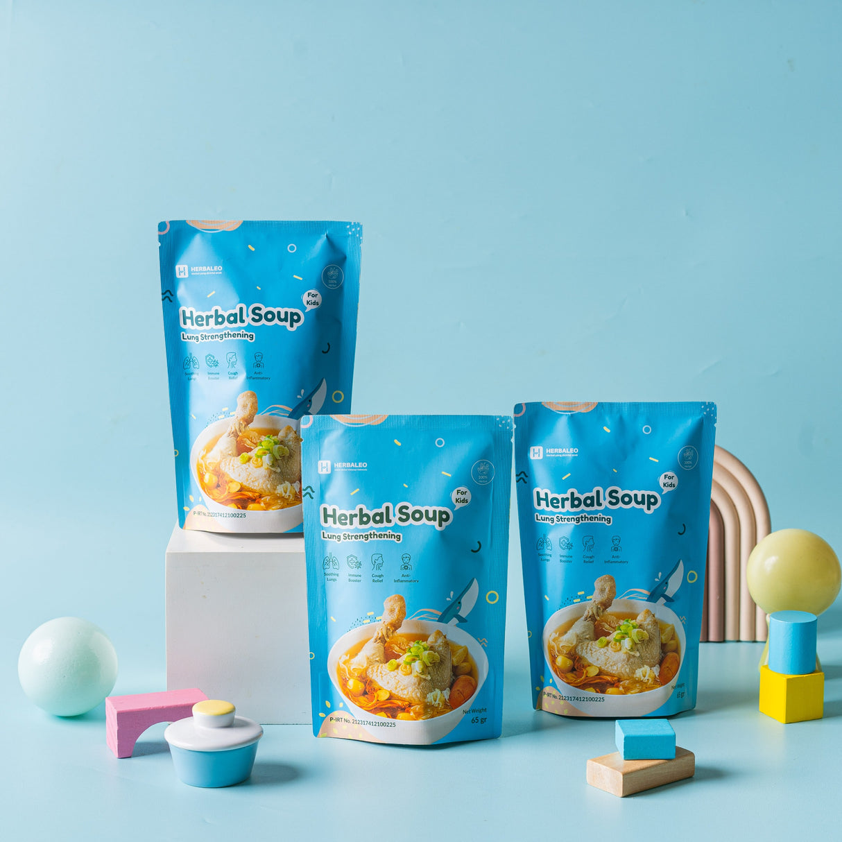 Herbaleo - Triple Paket Bundling Herbal Soup For Kids Lung Strengthening  ( 3 bungkus )