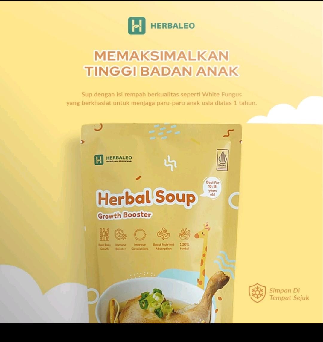 Herbaleo Sup Pertumbuhan Tinggi Anak 75 GR 100% Herbal Grotwh Booster Kesehatan