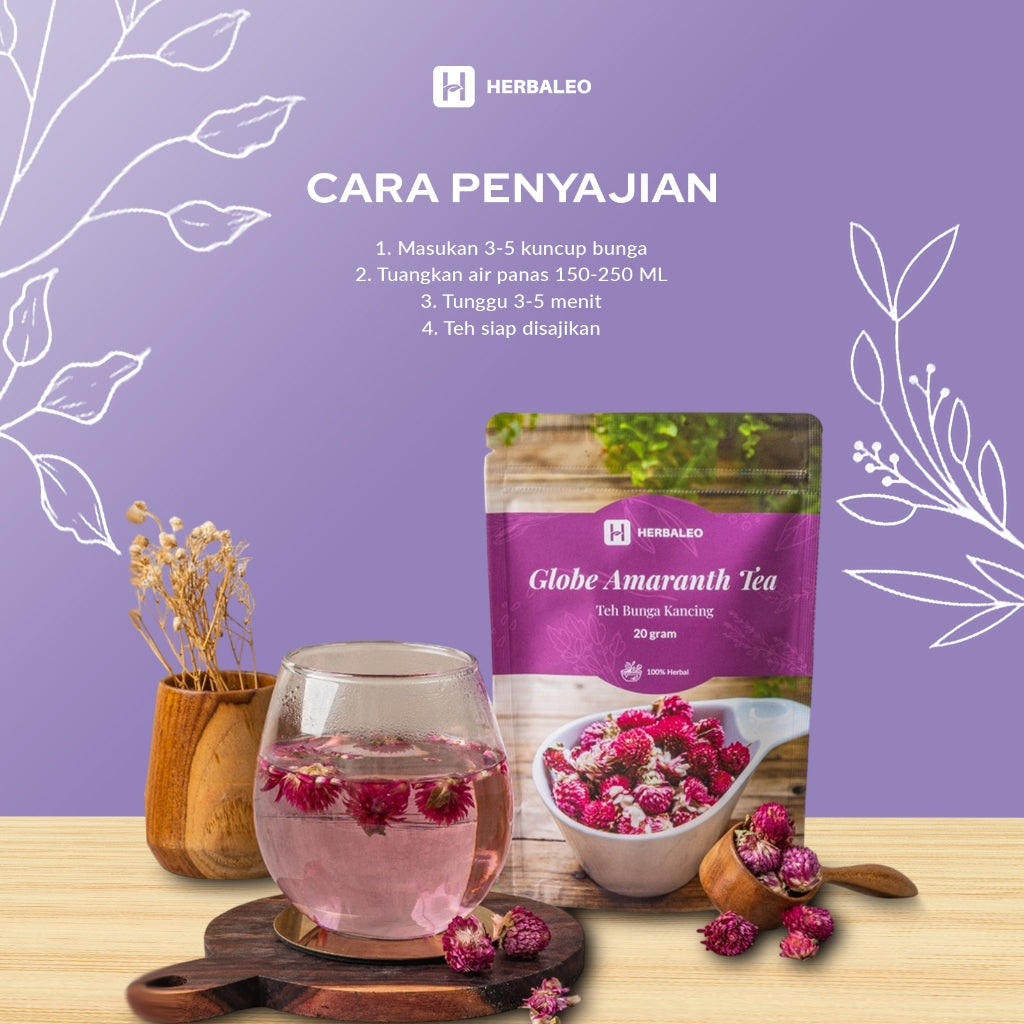 Herbaleo - Twinpack Globe Amaranth Tea 20 gr ( Teh Bunga Kancing )