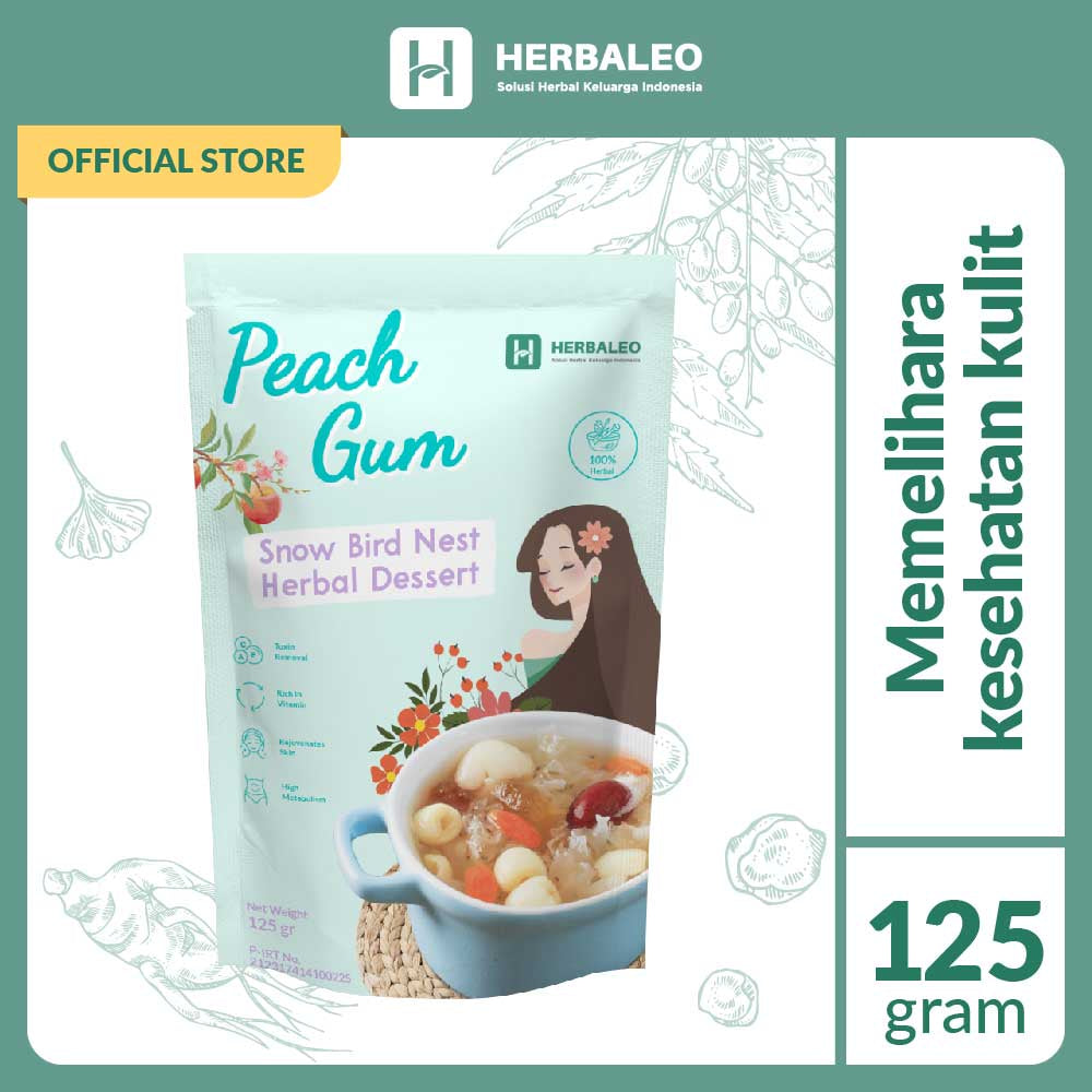 Herbaleo Peach Gum Snow Bird Nest Herbal Dessert 125 gr