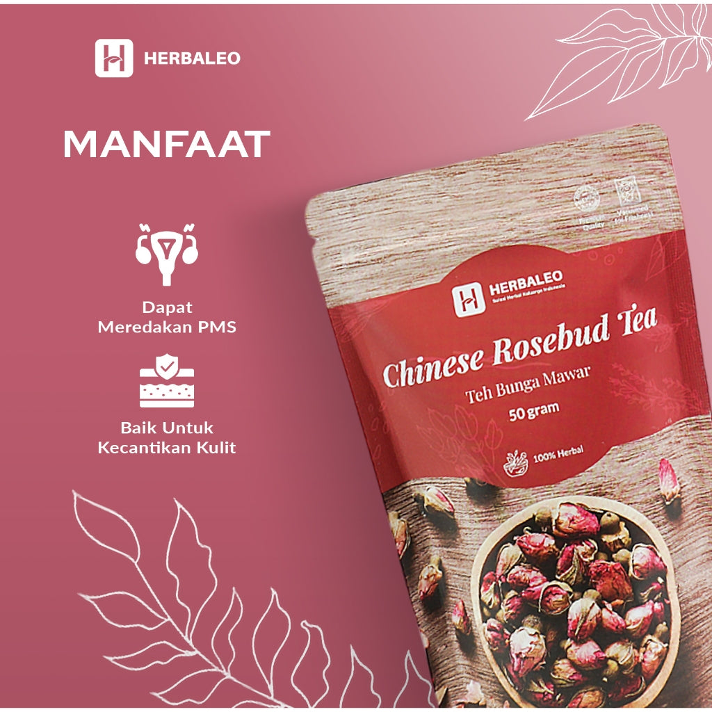 Herbaleo - Twinpack Teh Bunga Mawar 50 GR Chinese Rosebud Tea