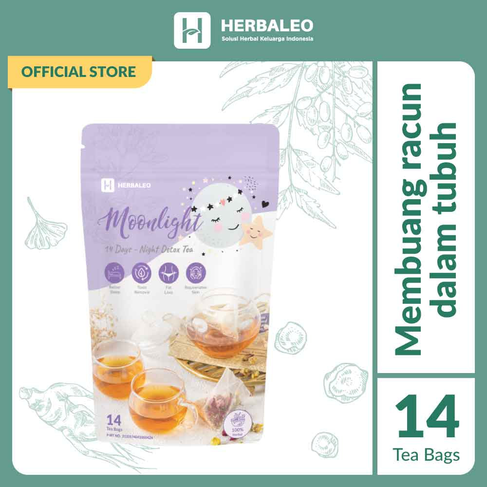Herbaleo Moonlight 14 Tea Bag 100% Herbal Night Detox Tea Kesehatan