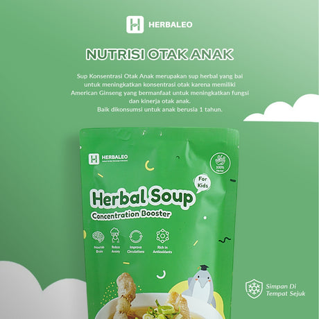 Herbaleo Sup Peningkat Konsentrasi Anak 65 GR 100% Herbal Concentration Booster Kesehatan