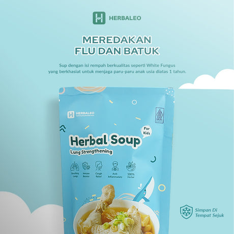 Herbaleo Sup Menjaga Paru Paru Anak 65 GR 100% Herbal Lung Strengthening Kesehatan