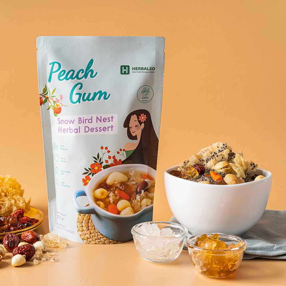Herbaleo Peach Gum Snow Bird Nest Herbal Dessert 125 gr