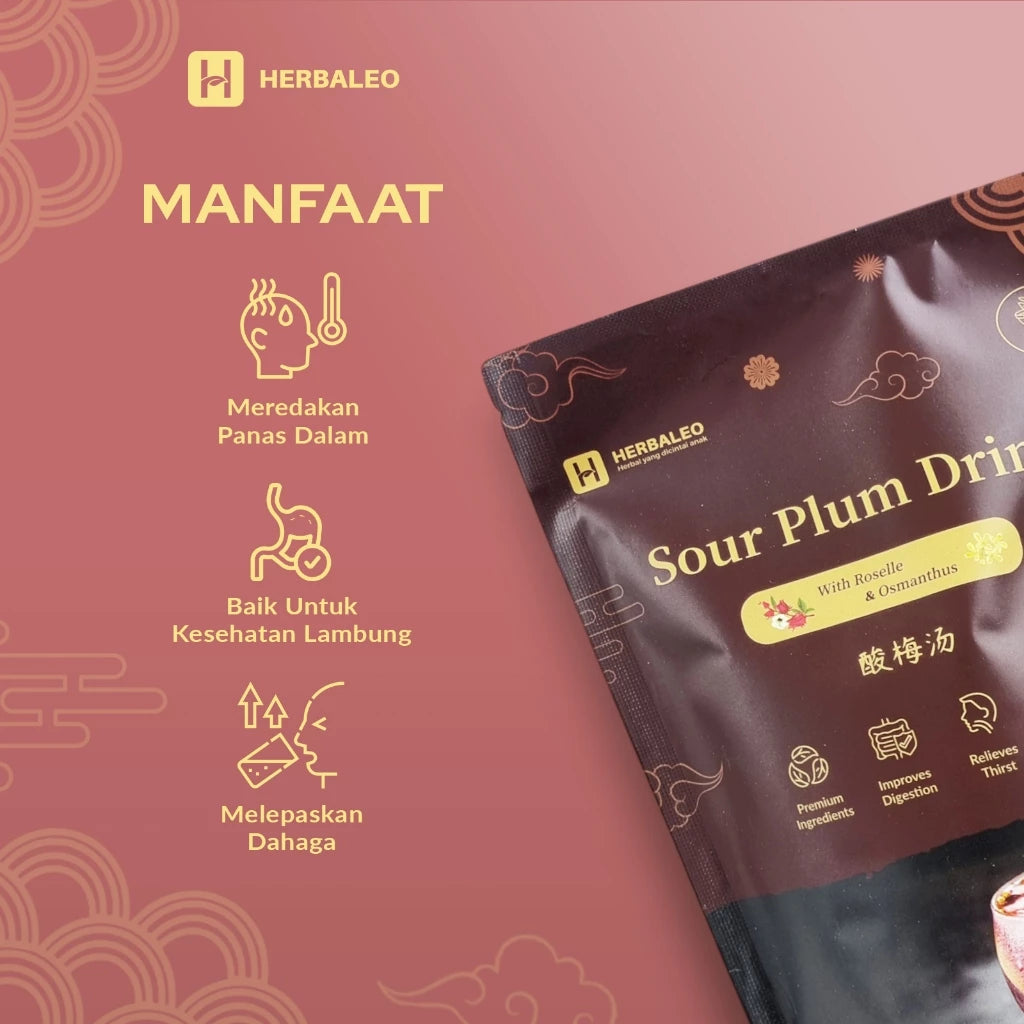 Herbaleo Minuman Sour Plum 250 GR with Roselle & Osmanthus