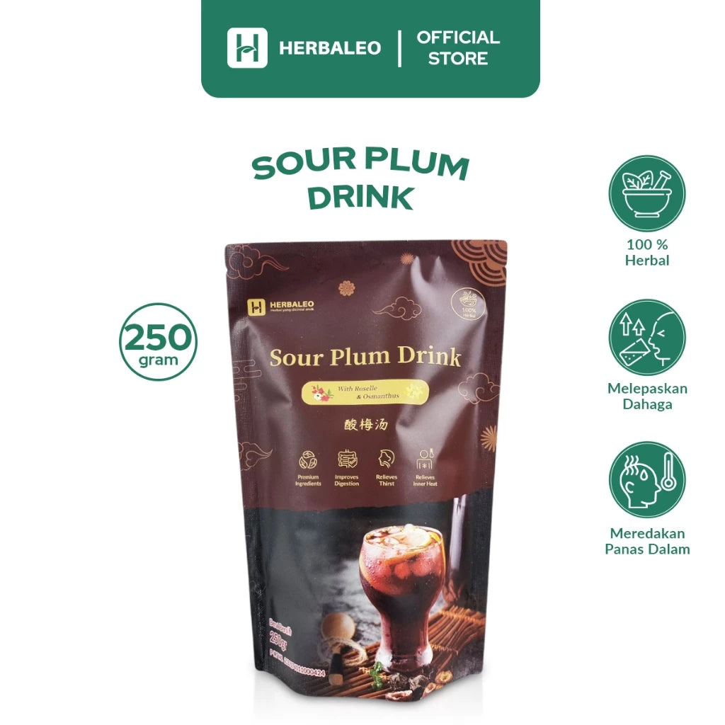 Herbaleo Minuman Sour Plum 250 GR with Roselle & Osmanthus