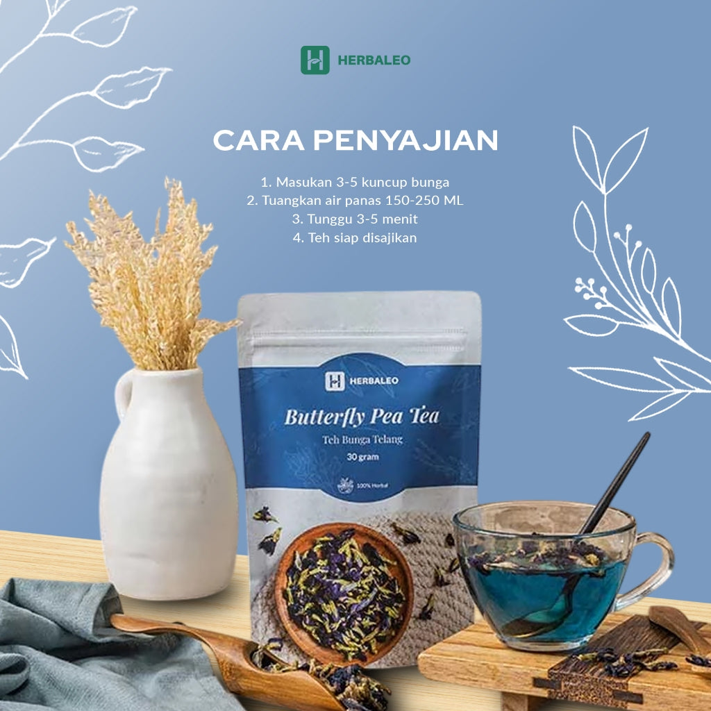 Herbaleo - Teh Bunga Telang 30 GR ( Butterfly Pea Tea )